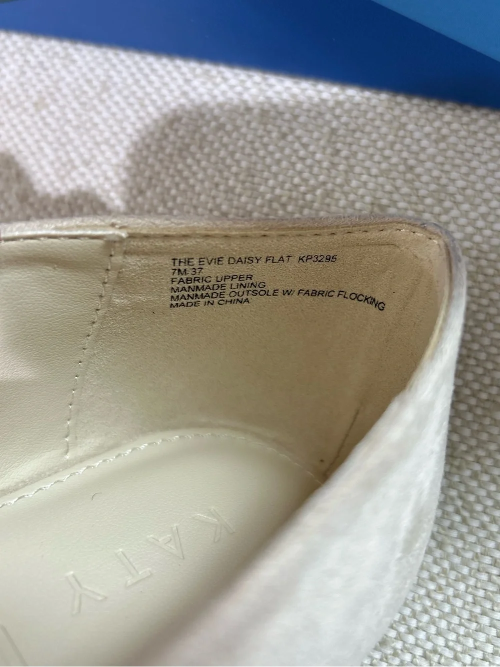 Katy Perry Evie Daisy Ballet Flat Cream Chalk Rhinestone Women’s Size 7 NIB